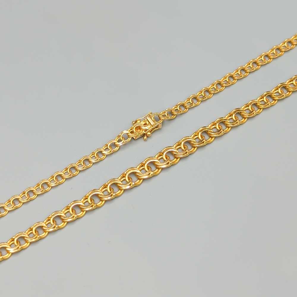 45cm Doserad Bismarcklänk i Guld 18K 21.02g - Bild 2