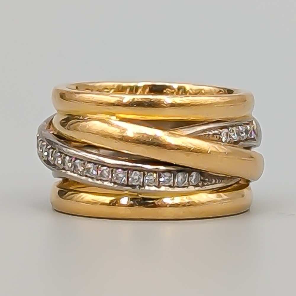 Diamantring i Flerfärgat Guld 18K 15.36g 16.75mm