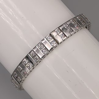 19cm Armband i Vitguld med Vita Stenar 18K 19.12g