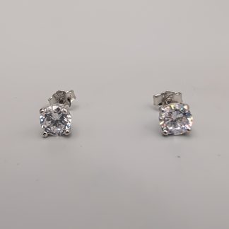 Örhängen i Silver med Vita Stenar S925 0.97g 5mm