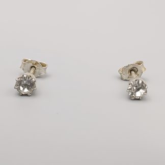 Örhängen i Silver med Vita Stenar S925 0.6g 4mm