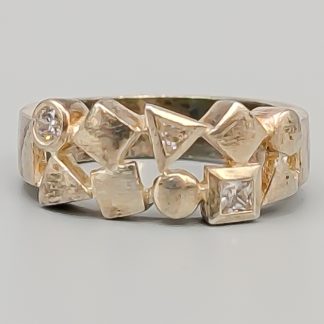 Ring i Silver med Vita Stenar S925 5.58g 17mm