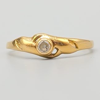 Ring i Guld med Vit Sten 18K 1.41g 16.75mm