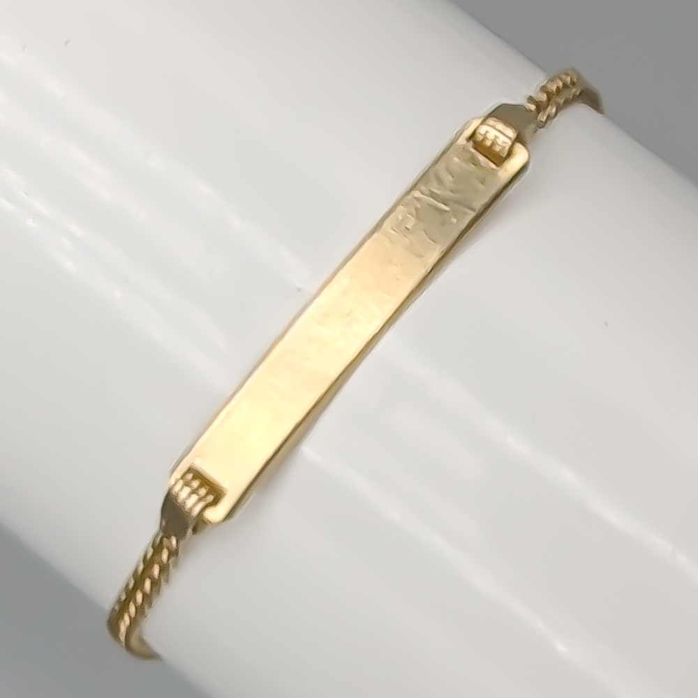 14cm Pansarlänk i Guld med Gravyrbricka 14K 2.05g