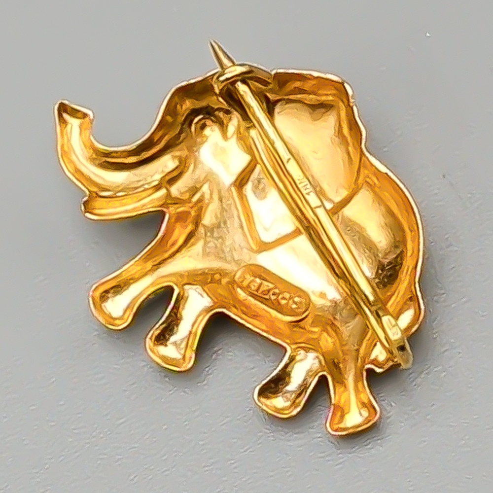 Brosch i Guld Elefant 18K 1.13g 16mm - Bild 2
