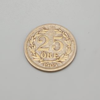 1 st 25 öre Sverige 1904 S600 2.26g 17mm