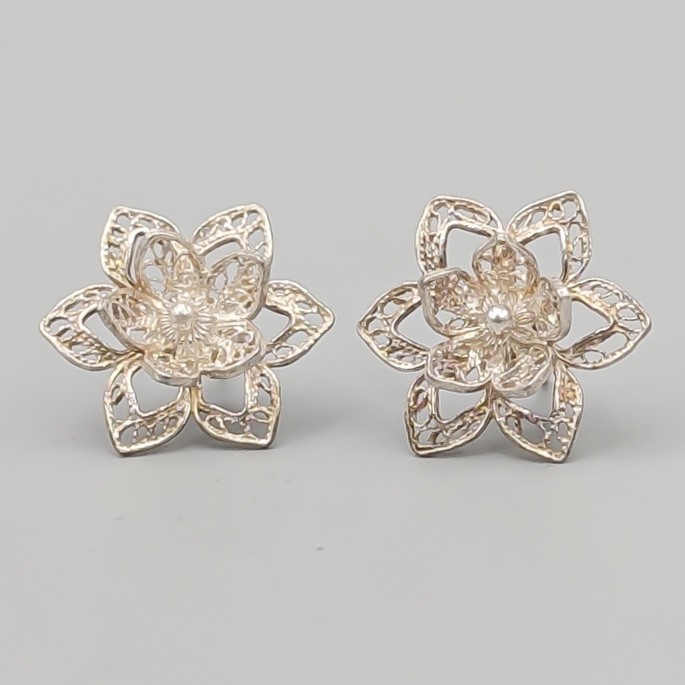 Örhängen i Silver Blommor Filigran S925 2.55g 16mm