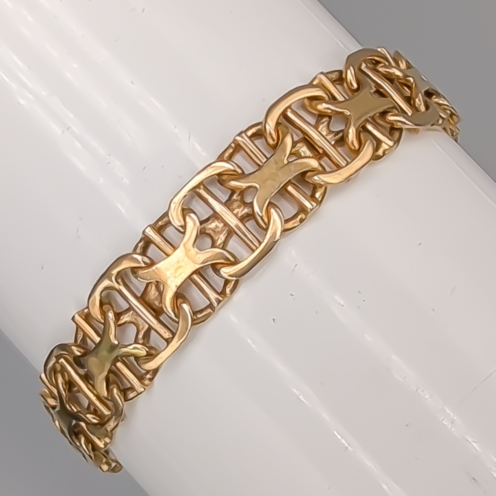 20.5cm X-Länk med Stav i Guld 18K 18.49g
