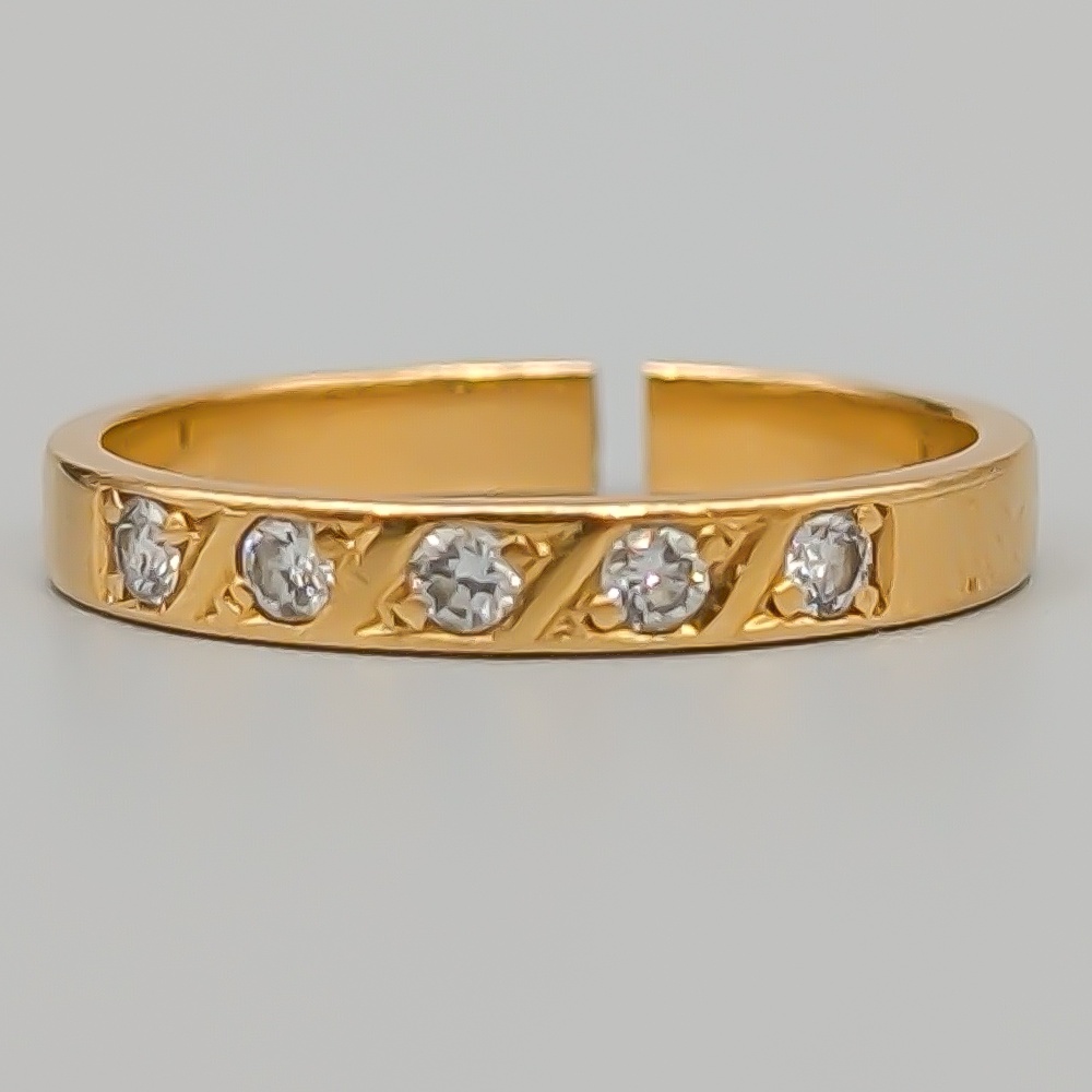 Diamantring i Guld 18K 2.92g 17.5mm