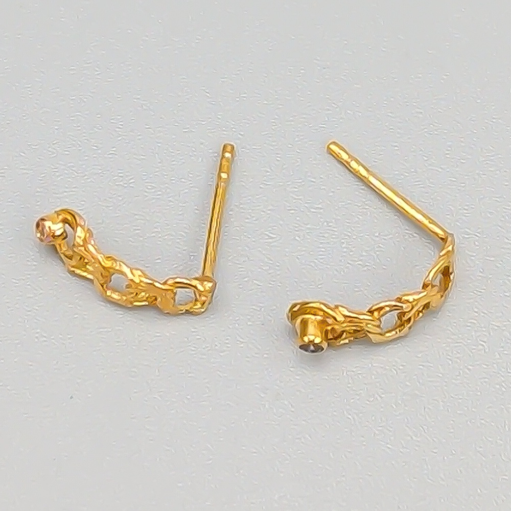 Örhängen i Guld Bismarck med Vita Stenar 18K 0.85g 13mm - Bild 2
