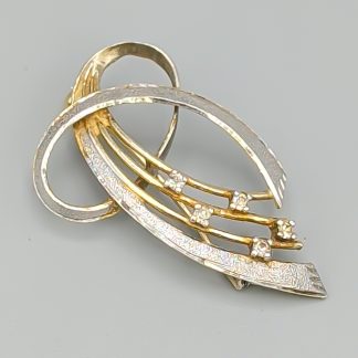 Brosch i Silver med Vita Stenar S925 4.8g 44mm