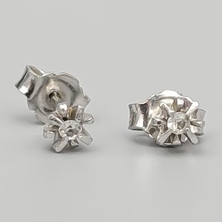 Örhängen i Silver med Vita Stenar S830 0.96g 5mm