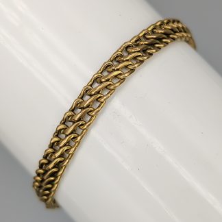 19cm Dubbel Pansarlänk i Guld 14K 4.57g