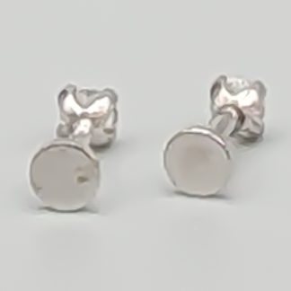 2st Piercingsmycken med Vita Stenar 14K 0.31g 3mm