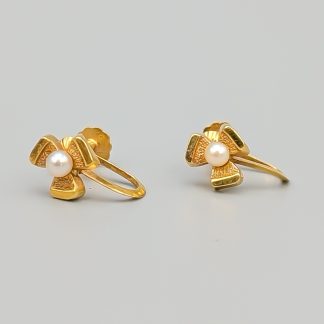 Clips i Guld med Pärlor 18K 1.69g 15mm
