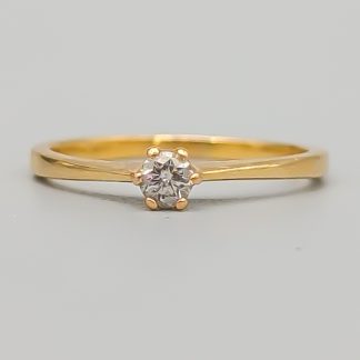 Solitärring i Guld med Diamant 18K 2.26g 17.75mm