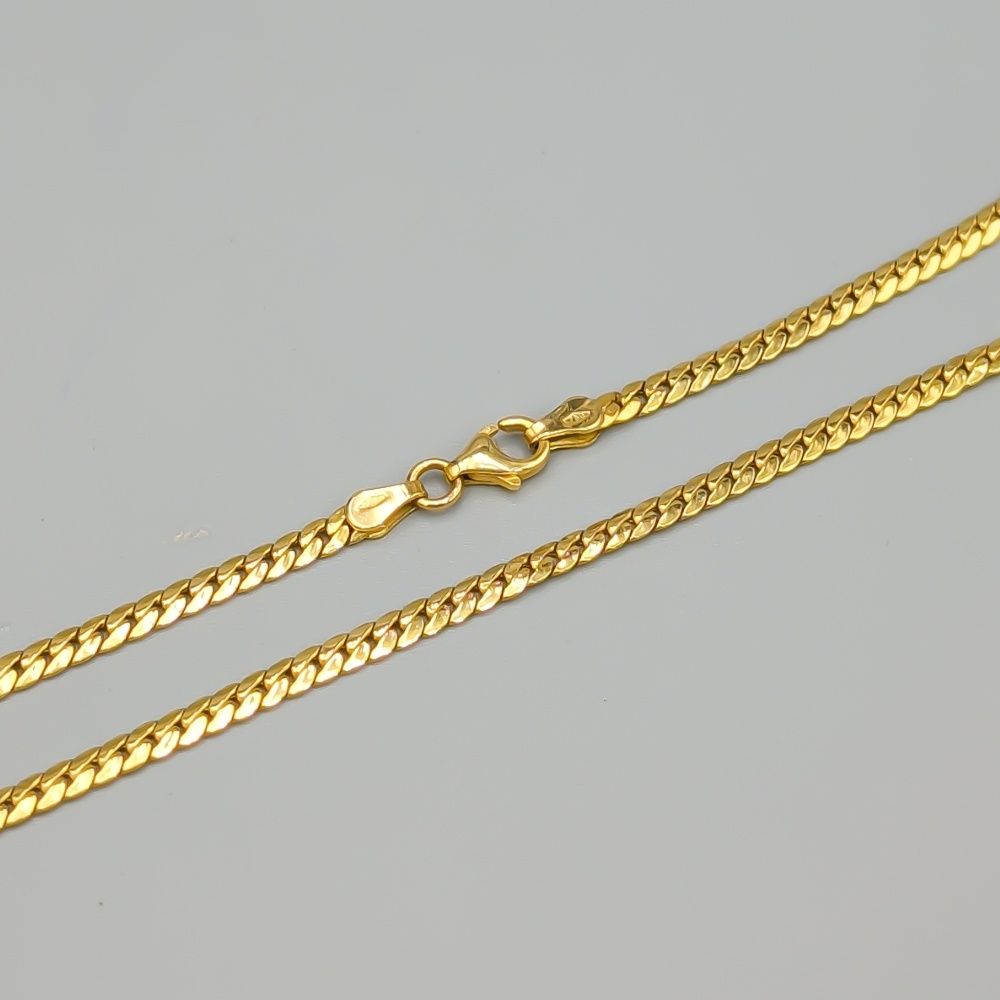 43cm Pressad Pansarlänk i Guld 18K 4.8g - Bild 2