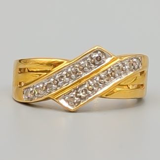 Diamantring i Flerfärgat Guld 18K 4.83g 16.75mm