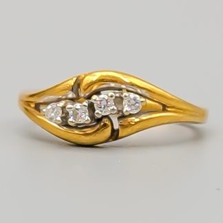 Diamantring i Flerfärgat Guld 18K 3.65g 16mm
