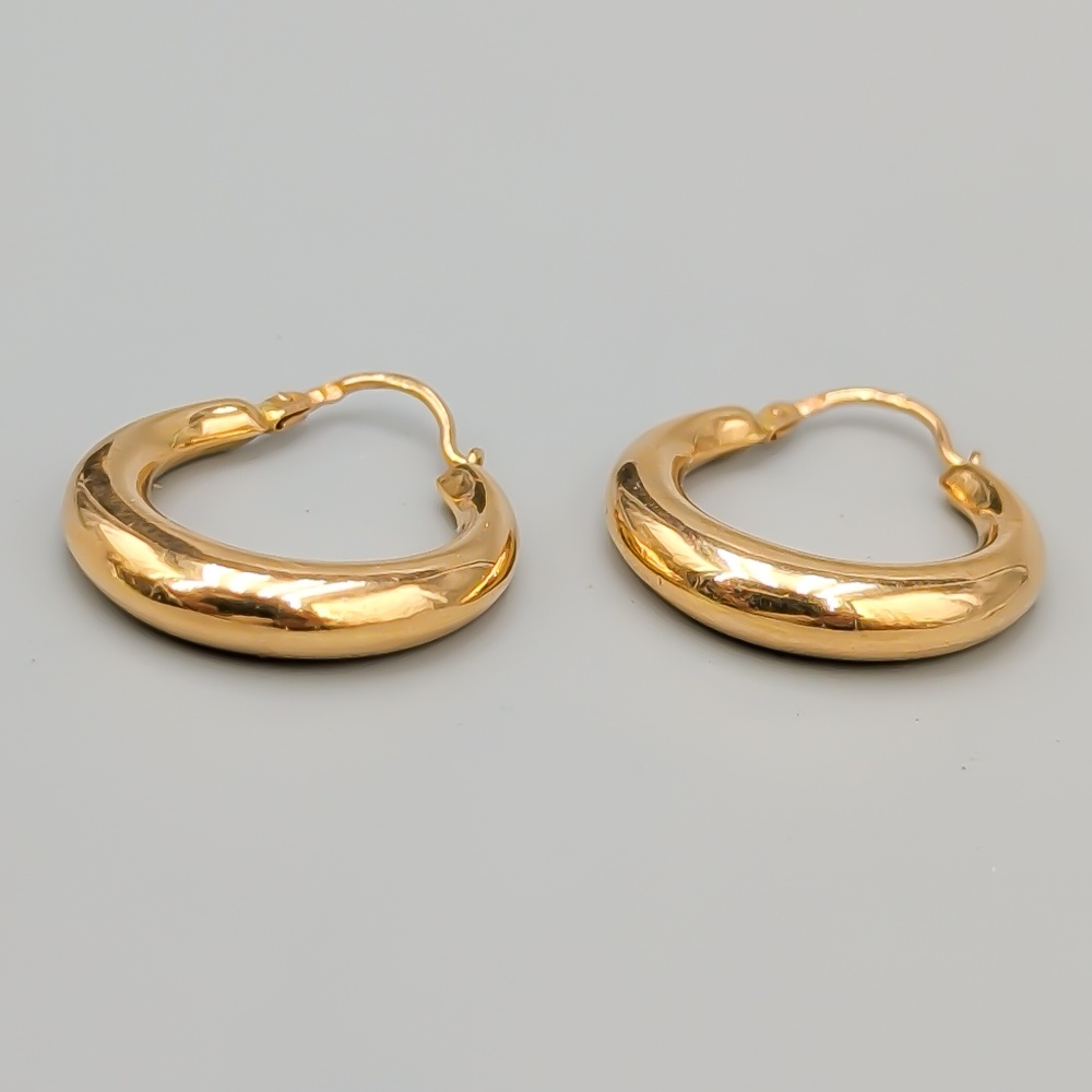 Creoler i Guld 18K 2.73g 24mm - Bild 2