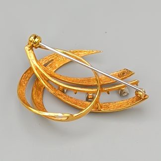 Brosch i Guld med Diamanter 18K 7.77g 37mm