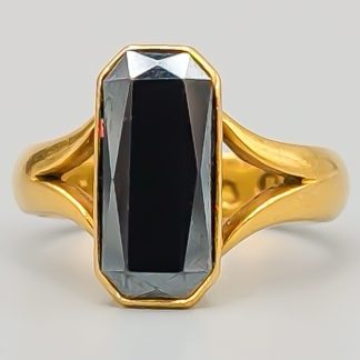 Ring i Guld med Hematit 20K 7.2g 17mm