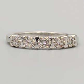 Alliansring i Vitguld med Diamanter 18K 2.28g 16mm