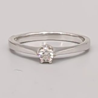 Solitärring i Vitguld med Diamant 18K 2.17g 15.75mm