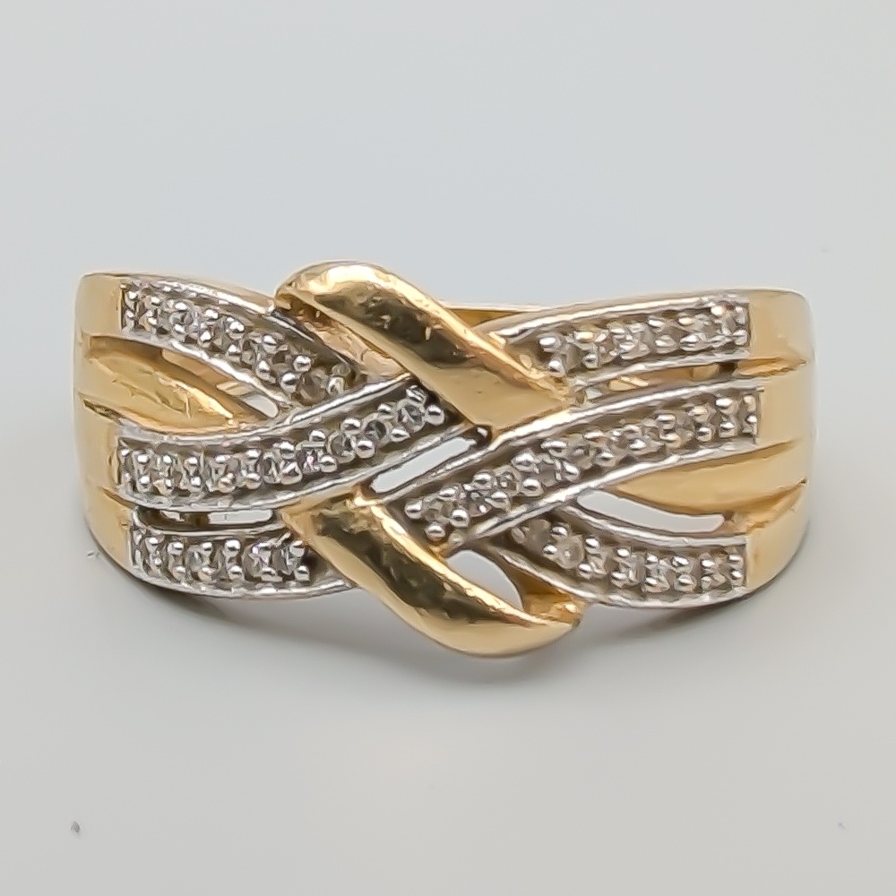 Diamantring i Guld 18K 5.24g 18.5mm
