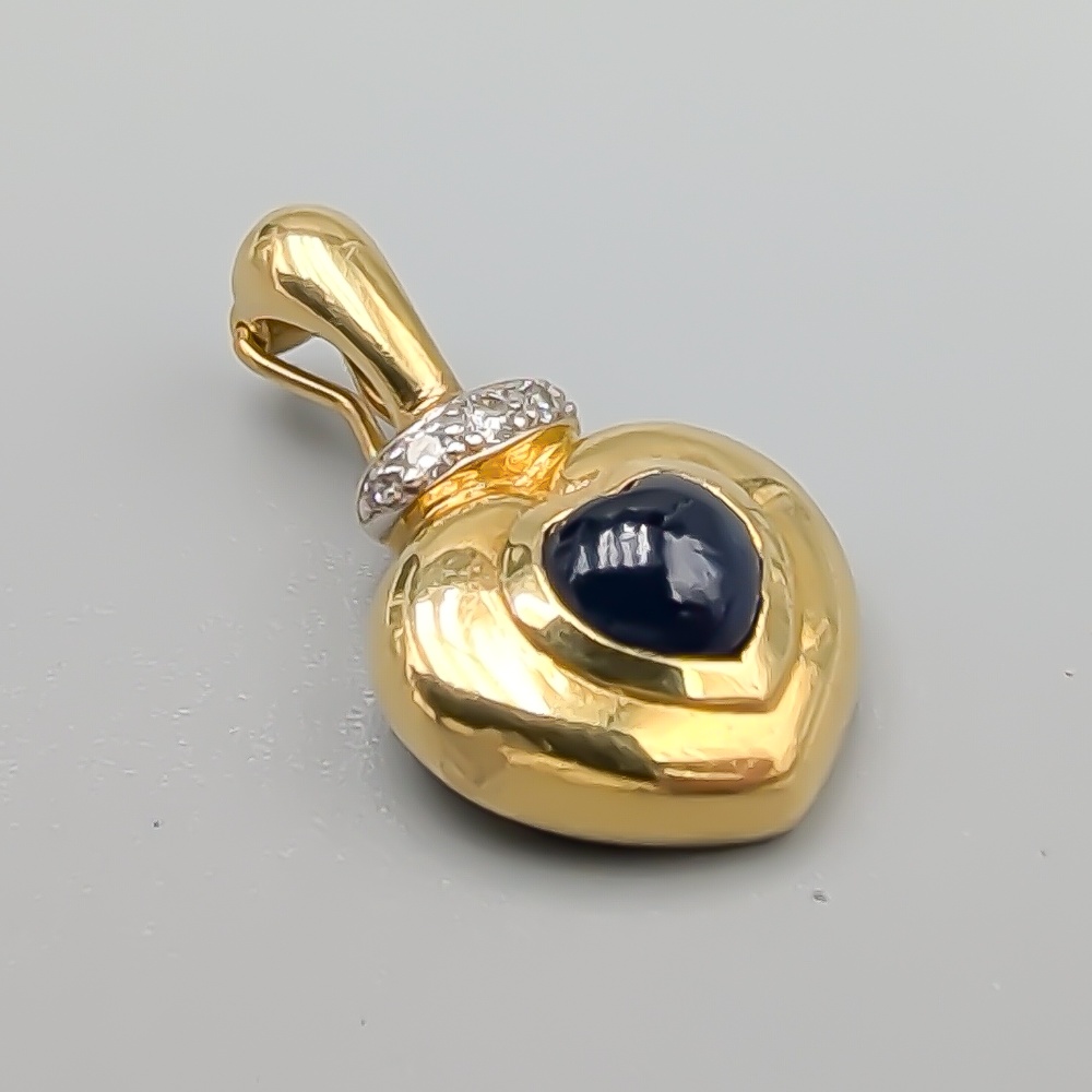Diamanthänge i Guld med Safir 18K 4.46g 24mm