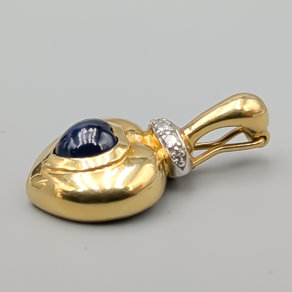 Diamanthänge i Guld med Safir 18K 4.46g 24mm - Bild 2