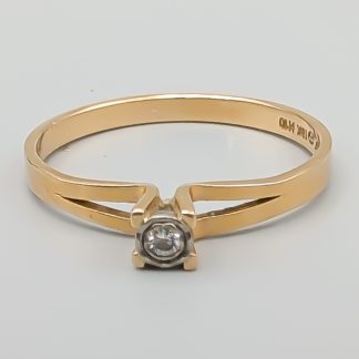 Solitärring i Flerfärgat Guld med Diamant 18K 1.98g 18.5mm