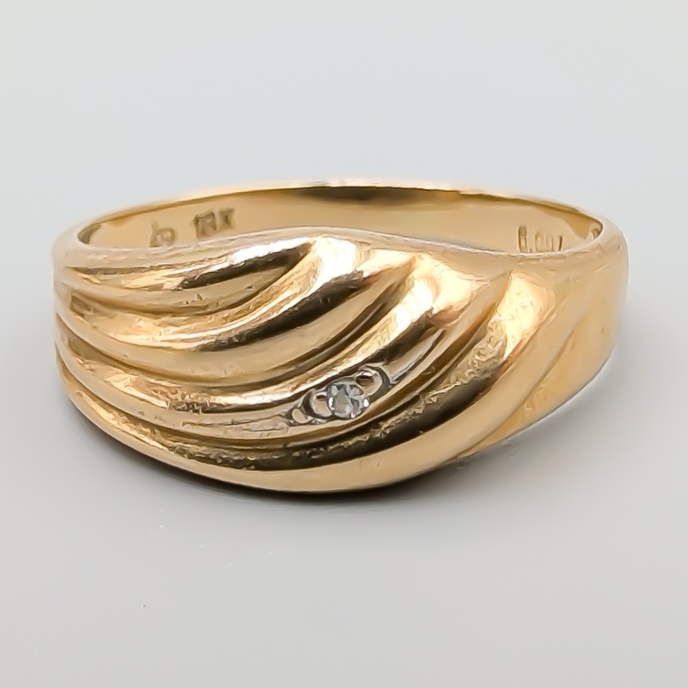 Diamantring i Guld 18K 1.87g 16mm