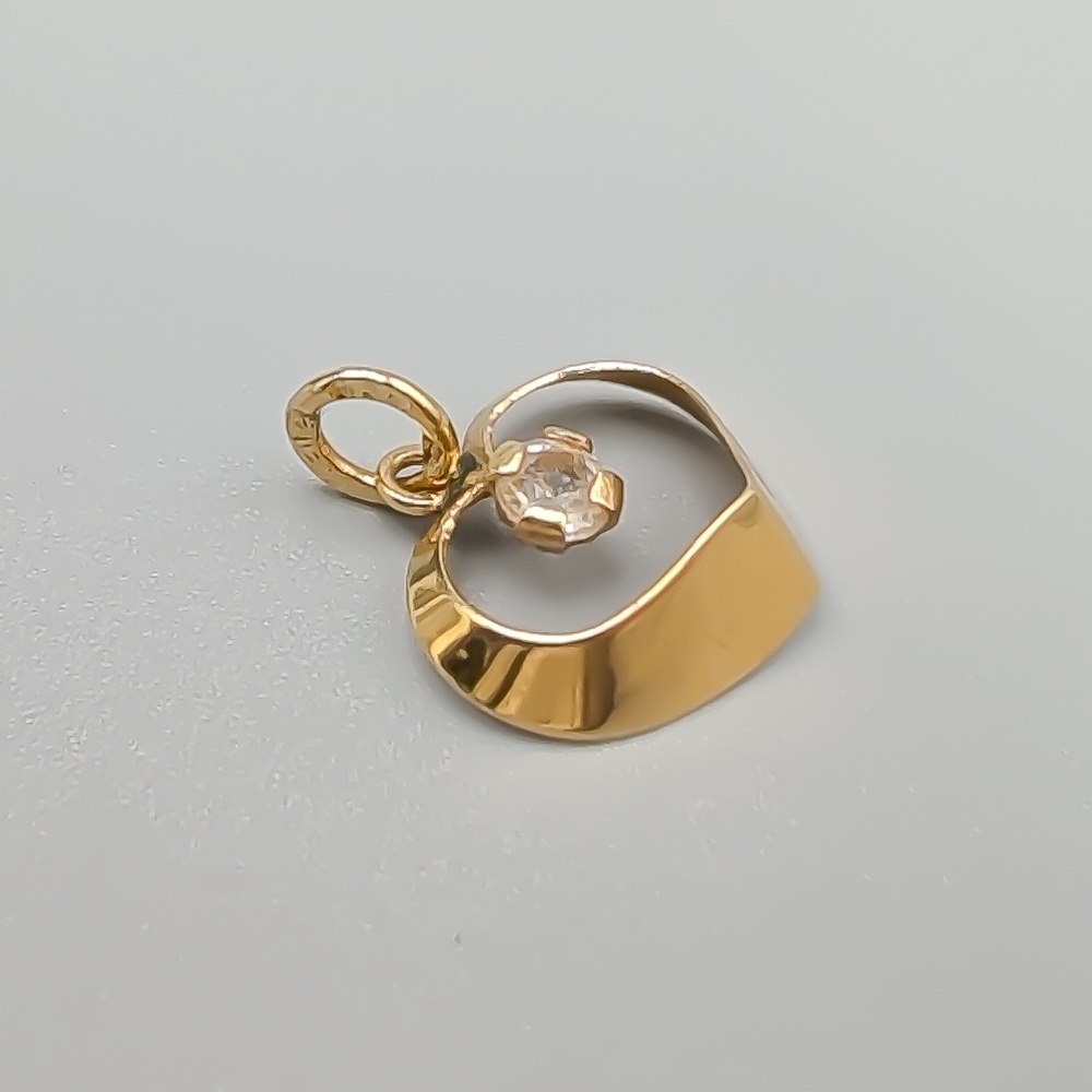 Hänge i Guld med Vit Sten 18K 0.62g 13mm