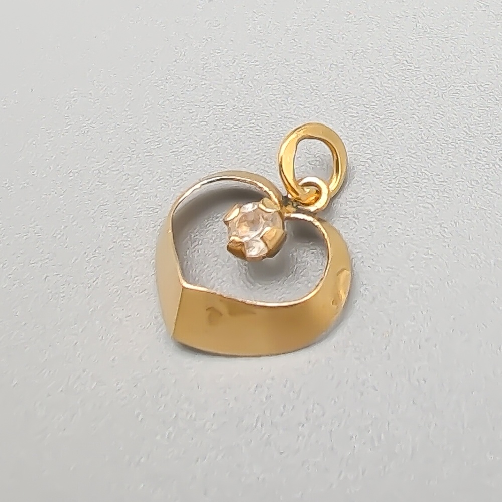 Hänge i Guld med Vit Sten 18K 0.62g 13mm - Bild 2