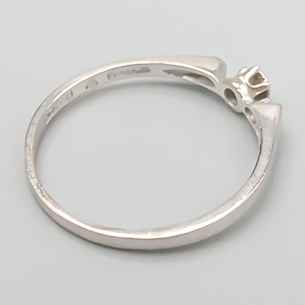 Smycka Solitärring i Vitguld med Diamant 18K 1.45g 16.5mm - Bild 3