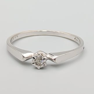 Smycka Solitärring i Vitguld med Diamant 18K 1.45g 16.5mm