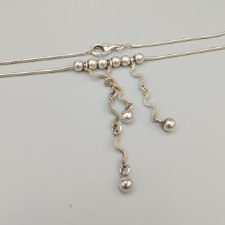 43.5cm Ormlänk i Silver med Hängen S925 11.26g