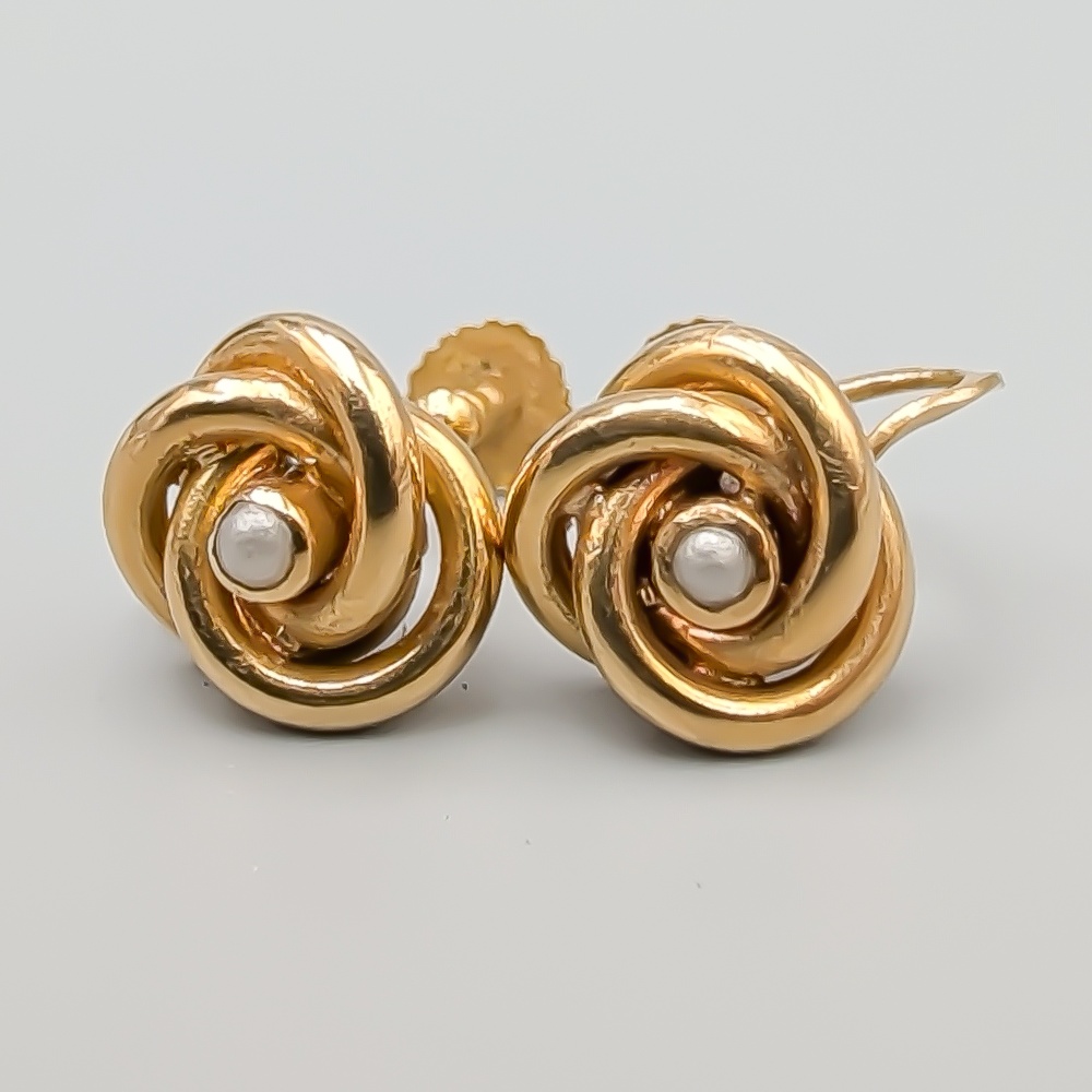 Clips i Guld med Odlade Pärlor 18K 4.5g 12mm