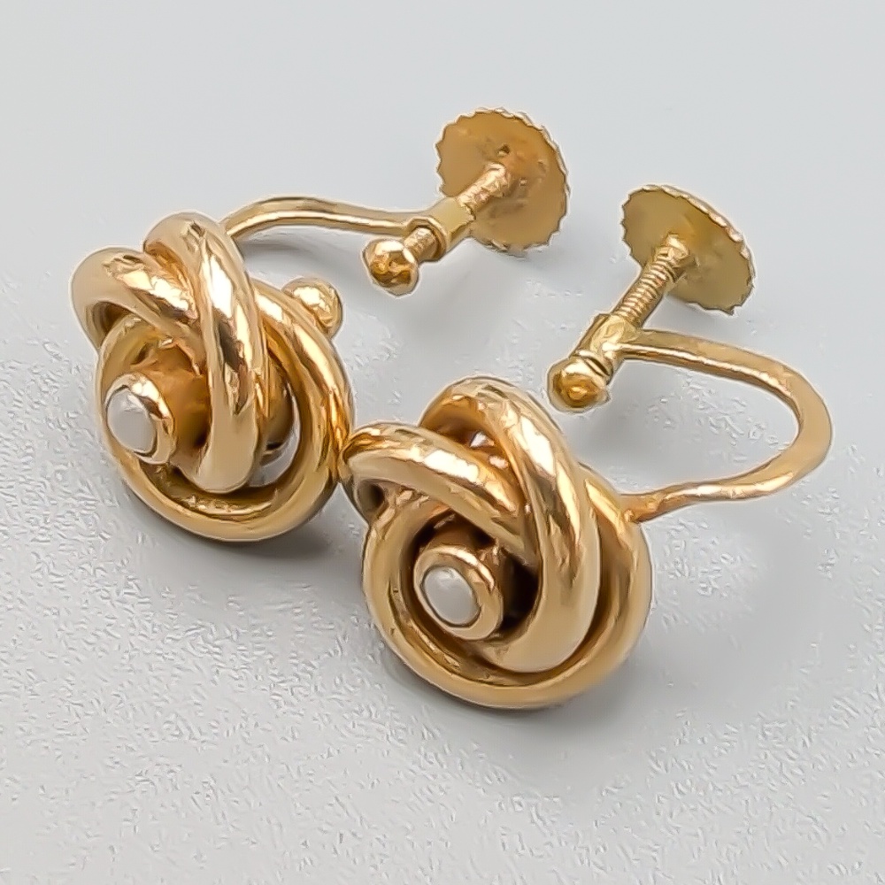 Clips i Guld med Odlade Pärlor 18K 4.5g 12mm - Bild 2