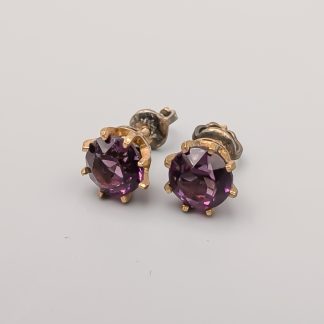Örhängen i Silver med Lila Stenar S830 1.85g 8mm
