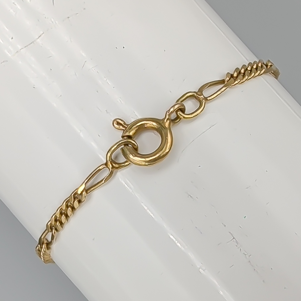 17cm Fantasilänk i Flerfärgat Guld med Vita Stenar 18K 2.98g - Bild 2