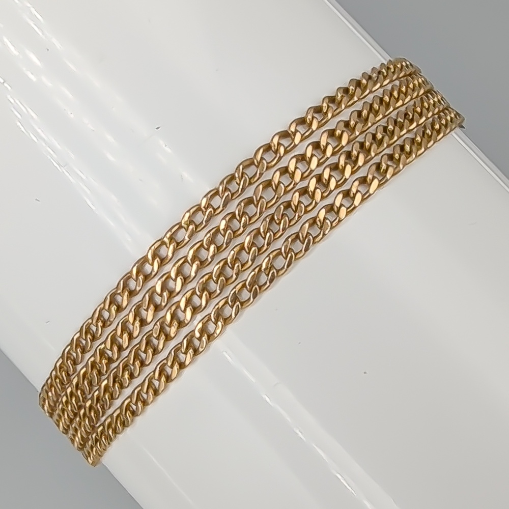 16.5cm Flerradig Pansarlänk i Guld 18K 7.71g