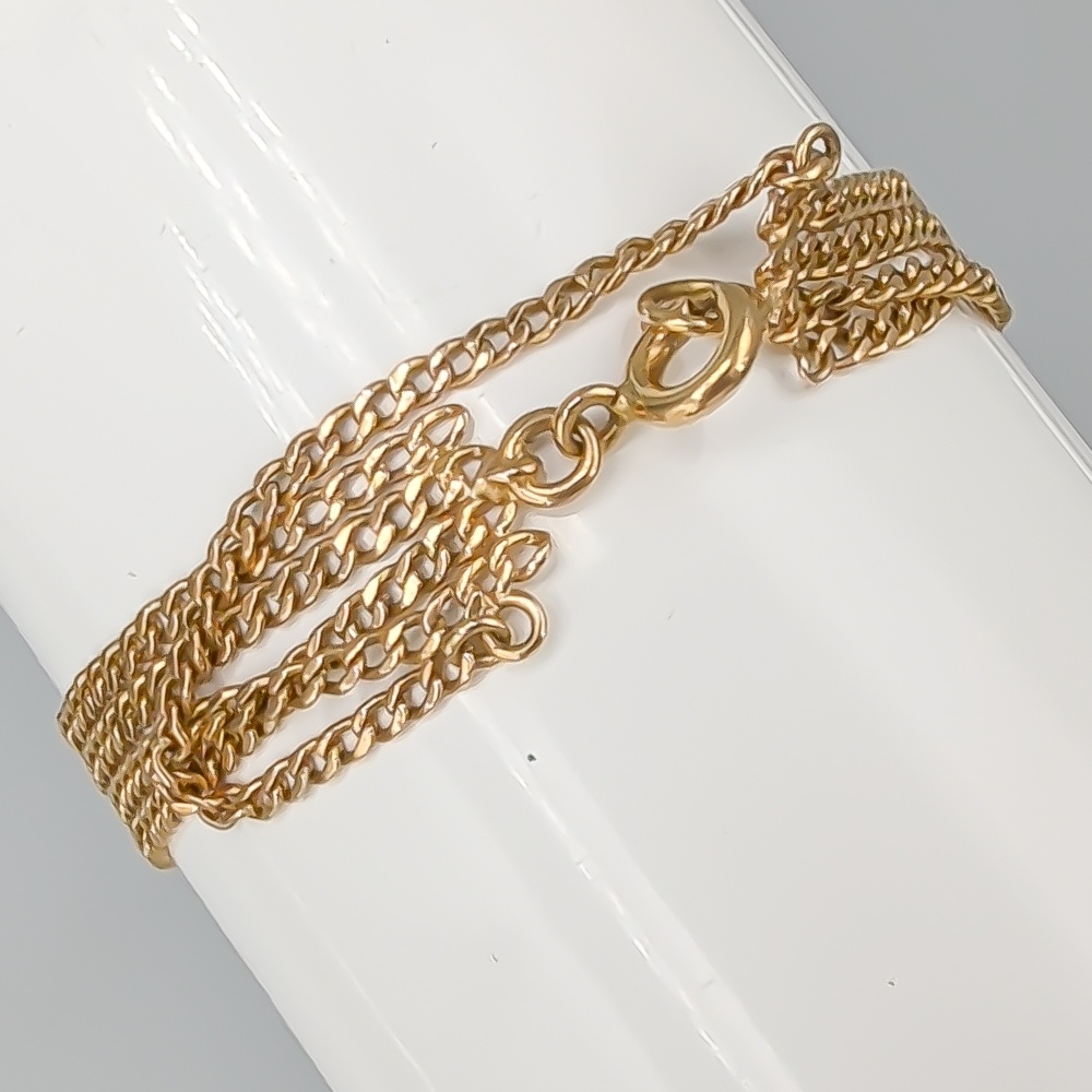16.5cm Flerradig Pansarlänk i Guld 18K 7.71g - Bild 2