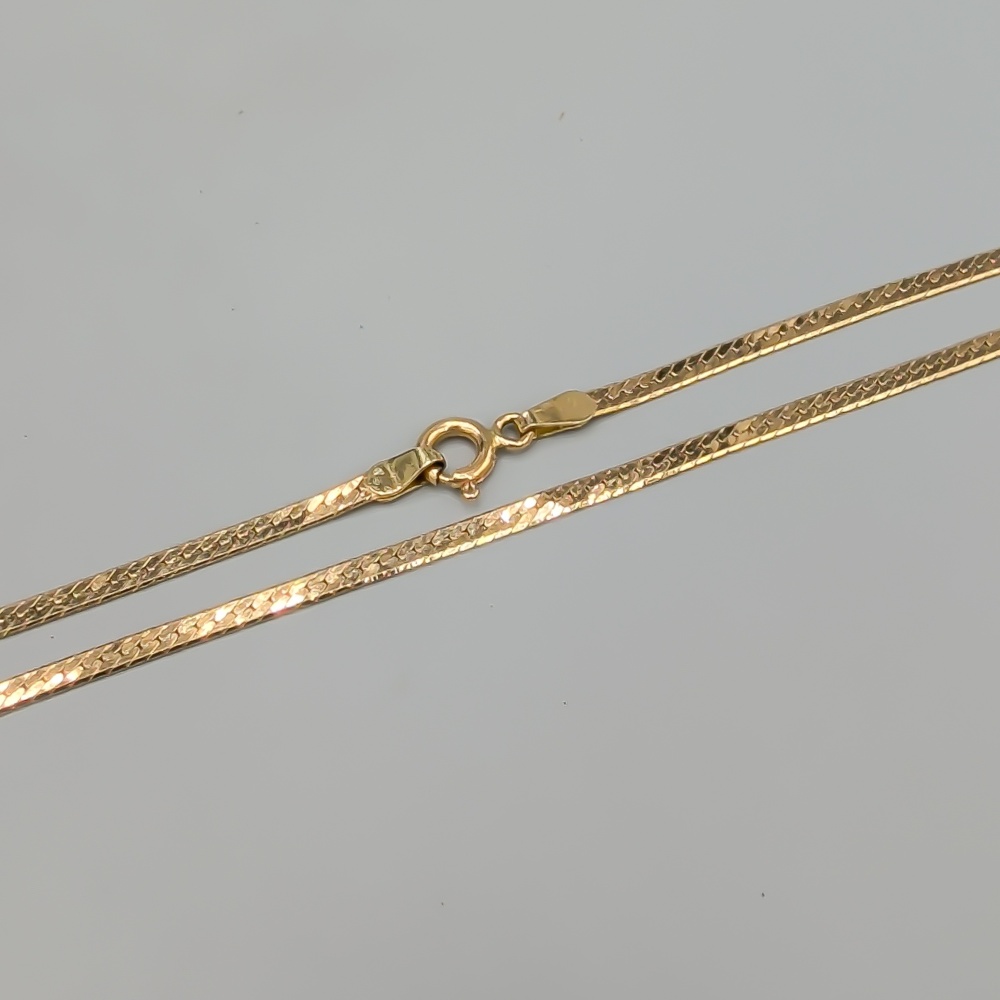 41.5cm Pressad Pansarlänk i Guld 18K 6g - Bild 2