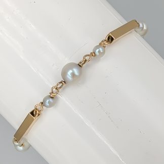 19cm Armband i Guld med Odlade Pärlor 18K 2.87g