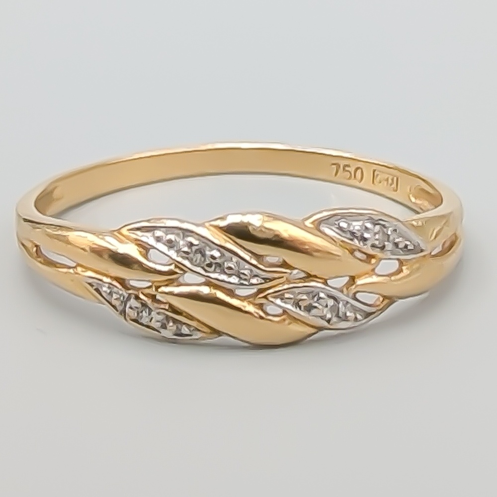 Diamantring i Guld 18K 1.32g 18mm
