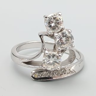 Diamantring i Vitguld 14K 3.21g