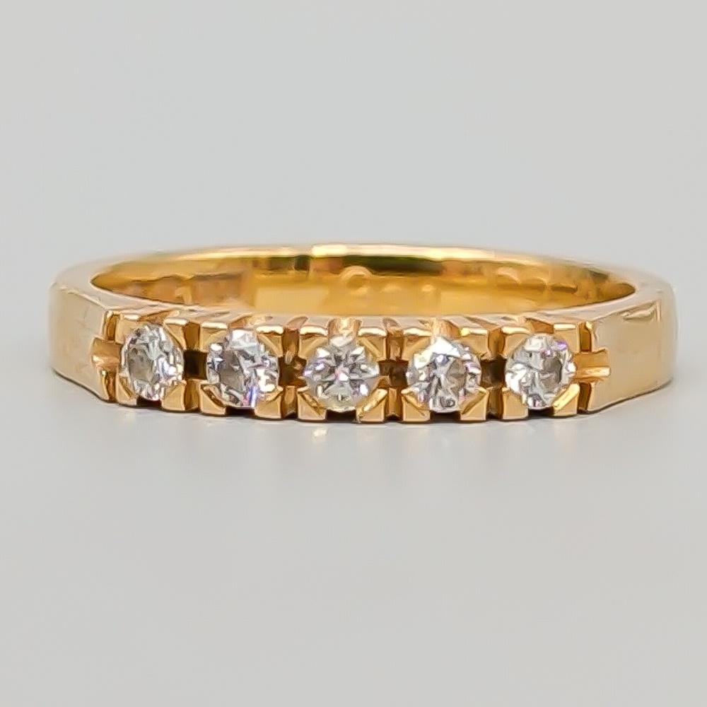 Alliansring i Guld med Diamanter 18K 4.5g 17.5mm