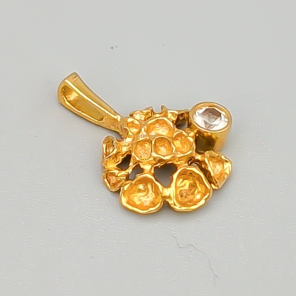 Hänge i Guld med Vit Sten 18K 1.53g 17mm